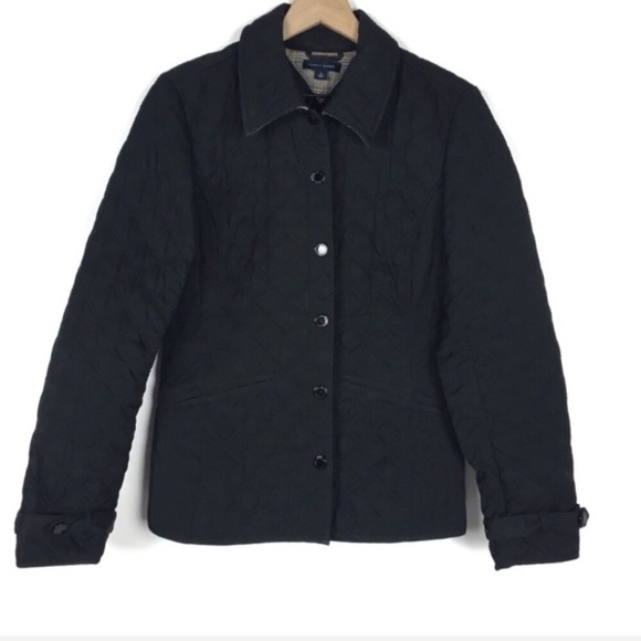 TOMMY HILFIGER Quilted Jacket Coat Puffy Minimalist Solid Black Size Medium - Picture 9 of 9